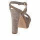 Woman's platform sandal in grey suede heel 10 - Available sizes:  42