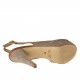 Woman's sandal with platform in sand-colored suede and cognac brown leather heel 11 - Available sizes:  42