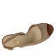 Sandalia con plataforma en gamuza arena y piel cognac tacon 11 - Tallas disponibles:  42