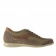 Zapato casual con cordones para hombres en gamuza gris y beis y piel y tejido color arena - Tallas disponibles:  46