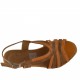 Woman's platform sandal in cognac brown and orange patent leather wegde heel 9 - Available sizes:  42