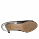 Chaussure à bout ouvert pour femmes en cuir argent et daim noir talon 9 - Pointures disponibles:  31