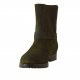 Stivaletto da donna con cerniera fibbia in camoscio ingrassato verde militare -  