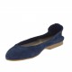 Woman's ballerina shoe in blue suede heel 1 - Available sizes:  32
