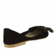 Woman's ballerina shoe in black suede with bow heel 1 - Available sizes:  32
