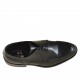 Men's derby laced shoe with captoe in black leather - Available sizes:  36