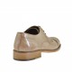 Chaussure derby à lacets et bout droit fleuri pour hommes en cuir beige - Pointures disponibles:  50