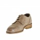 Chaussure derby à lacets et bout droit fleuri pour hommes en cuir beige - Pointures disponibles:  50