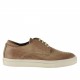 Chaussure sportif à lacets pour hommes en cuir imprimé tressé beige terre  - Pointures disponibles:  36