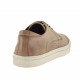 Men's casual laced shoe in earth beige braid-printed leather  - Available sizes:  36