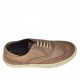 Men's casual laced shoe with wingtip in earth beige leather - Available sizes:  36