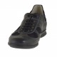 Zapato deportivo con cordones para hombre en gamuza y piel negra - Tallas disponibles:  47
