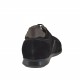 Zapato deportivo para hombre en gamuza y tejido negro y piel gris pardo - Tallas disponibles:  46
