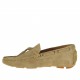 Men's laced car shoe in beige suede - Available sizes:  52