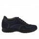 Men's sports lace-up shoe in dark blue suede and fabric - Available sizes:  36
