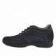 Chaussure sportif pour hommes avec lacets en daim et tissu bleu foncé - Pointures disponibles:  36