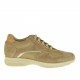 Chaussure sportif avec lacets pour hommes en daim et tissu beige - Pointures disponibles:  36