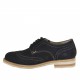 Chaussure derby sportif à lacets avec bout Brogue pour hommes en daim bleu foncé - Pointures disponibles:  46