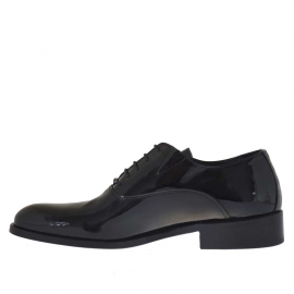 Zapato oxford elegante para hombre con cordones en charol de color negro - Tallas disponibles:  36, 37, 48, 50 2