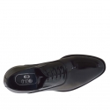 Elegant men's oxford shoes with laces in black patent leather - Available sizes:  36, 37, 48, 50