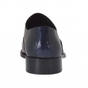 Scarpa elegante da uomo con stringhe opzionali in pelle e vernice blu - Misure disponibili: 50