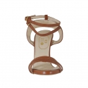 Sandale pour femmes avec courroies en cuir cognac talon 9 - Pointures disponibles:  42