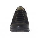 Chaussure sportif avec lacets pour hommes en cuir et tissu noir - Pointures disponibles:  36