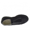 Chaussure sportif avec lacets pour hommes en cuir et tissu noir - Pointures disponibles:  36