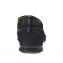 Chaussure sportif pour hommes avec lacets en nubuck, cuir et tissu noir - Pointures disponibles:  46