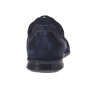 Men's laced sports shoe in blue suede and leather - Available sizes:  46
