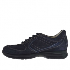 Chaussure pour hommes sportif avec lacets en daim et cuir bleu  - Pointures disponibles:  36, 37 2