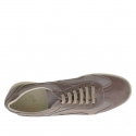 Chaussure sportif pour hommes avec lacets en cuir fumée et tissu grisr - Pointures disponibles:  46