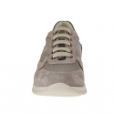 Scarpa da uomo sportiva stringata in camoscio, tessuto e pelle grigia - Misure disponibili: 36, 37