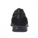 Scarpa stringata sportiva da uomo in camoscio e tessuto nero - Misure disponibili: 36, 37