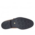 Men's shoe with bucke in tobacco brown suede - Available sizes:  50, 51, 54