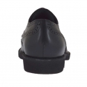 Chaussure derby pour hommes fermée à lacets et bout golf en cuir noir - Pointures disponibles:  36