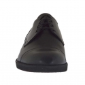 Elégant chaussure derby pour hommes à lacets avec bout droit en cuir noir - Pointures disponibles:  36