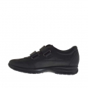 Chaussure sportif pour hommes avec velcro en cuir noir - Pointures disponibles:  37, 46