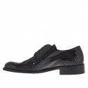 Zapato derby elegante para hombre con cordones en charol de color negro - Tallas disponibles:  36, 37, 48, 49, 50