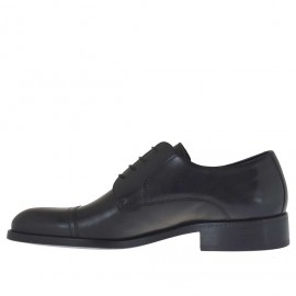 Zapato derby para hombre con cordones y puntera en piel de color negro - Tallas disponibles:  49, 50 2