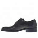 Scarpa da uomo derby elegante e stringata con puntale in pelle nera - Misure disponibili: 36, 37, 38, 46, 47, 48, 49, 50