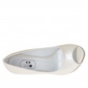 Woman's open toe pump with platform in pearled ivory leather heel 11 - Available sizes:  34