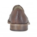 Chaussure elégant à lacets et bout droit pour hommes en cuir antiqué marron - Pointures disponibles:  50