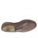 Eleganter Schnürschuh mit Kappe für Herren aus braunem Leder mit Antik-Look - Verfügbare Größen:  50