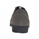 Scarpa stringata da uomo in nabuk grigio e pelle nera forata - Misure disponibili: 36