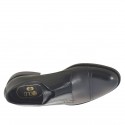 Herrenschuh mit Gummiband und Kappe aus schwarzem Leder und gebürstetem Leder - Verfügbare Größen:  37, 49