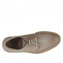Chaussure derby sportif à lacets pour hommes en cuir et cuir imprimé taupe - Pointures disponibles:  47