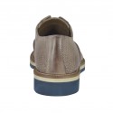 Scarpa casual da uomo con elastico e stringhe opzionali in pelle stampata taupe - Misure disponibili: 46, 47
