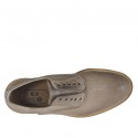 Scarpa casual da uomo con elastico e stringhe opzionali in pelle stampata taupe - Misure disponibili: 46, 47