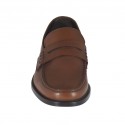 Mocasin clásico para hombre en piel marron - Tallas disponibles:  46, 47